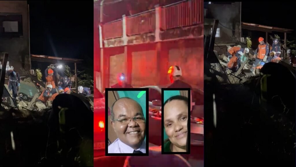 Casal morre e criança é resgatada com vida após casa desabar em Viana