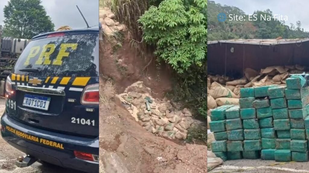 Carreta tomba com carga de maconha em Marechal Floriano