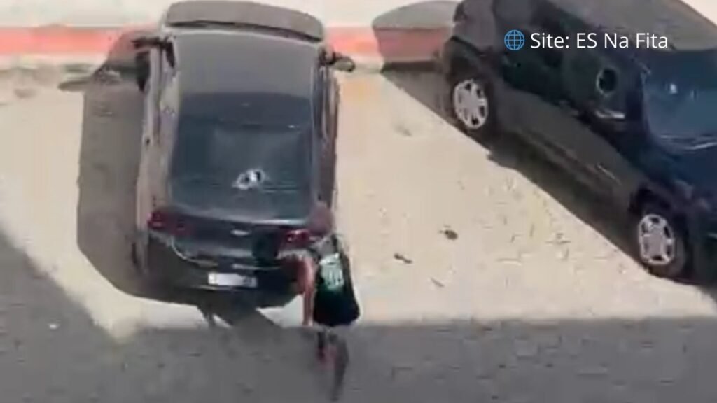 Homem danifica carros estacionados e é filmado em Linhares
