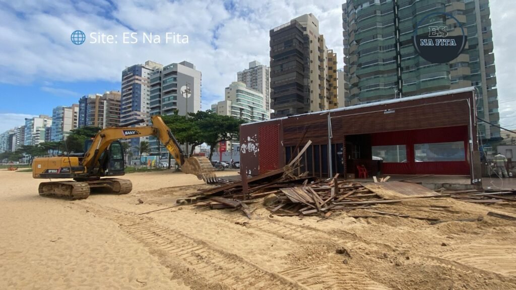 Quiosque tradicional é demolido em Itaparica e dará lugar a posto da Guarda Municipal em Vila Velha