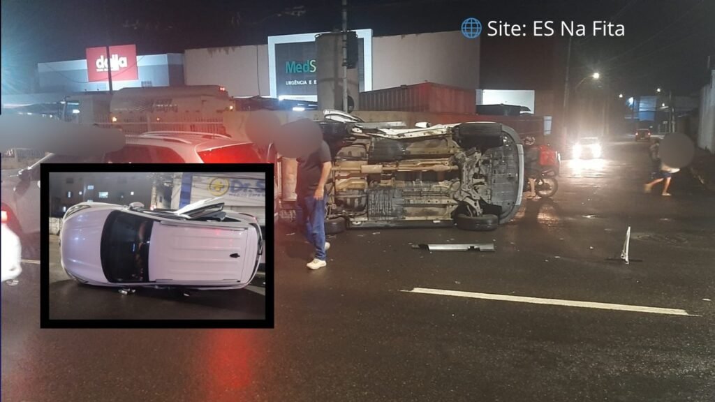 Veículo tomba em Vila Velha e duas crianças ficam feridas