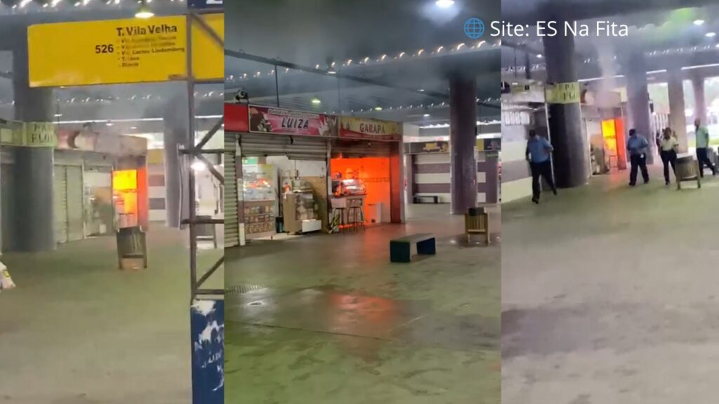Incêndio atinge lanchonete dentro do Terminal de Campo Grande em Cariacica