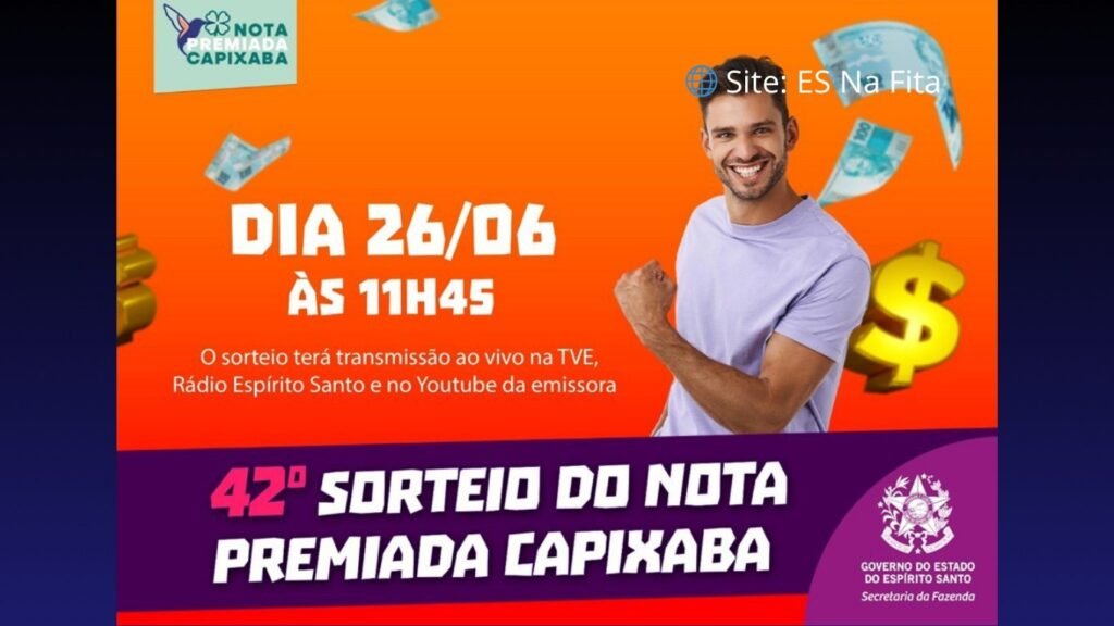 Ganhadores do sorteio de junho do Nota Premiada Capixaba serão conhecidos nesta quinta-feira (26)