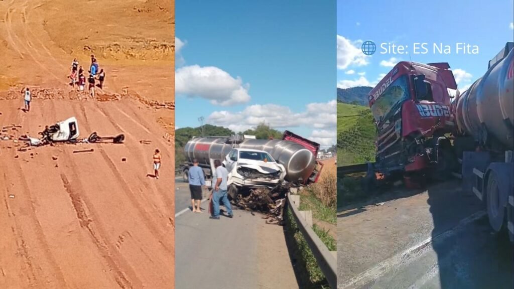 Grave acidente interdita trecho da BR-101 na Serra e deixa uma pessoa morta