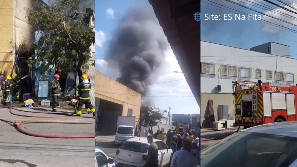 Incêndio destrói oficina de eletrodomésticos na Ilha de Santa Maria, em Vitória