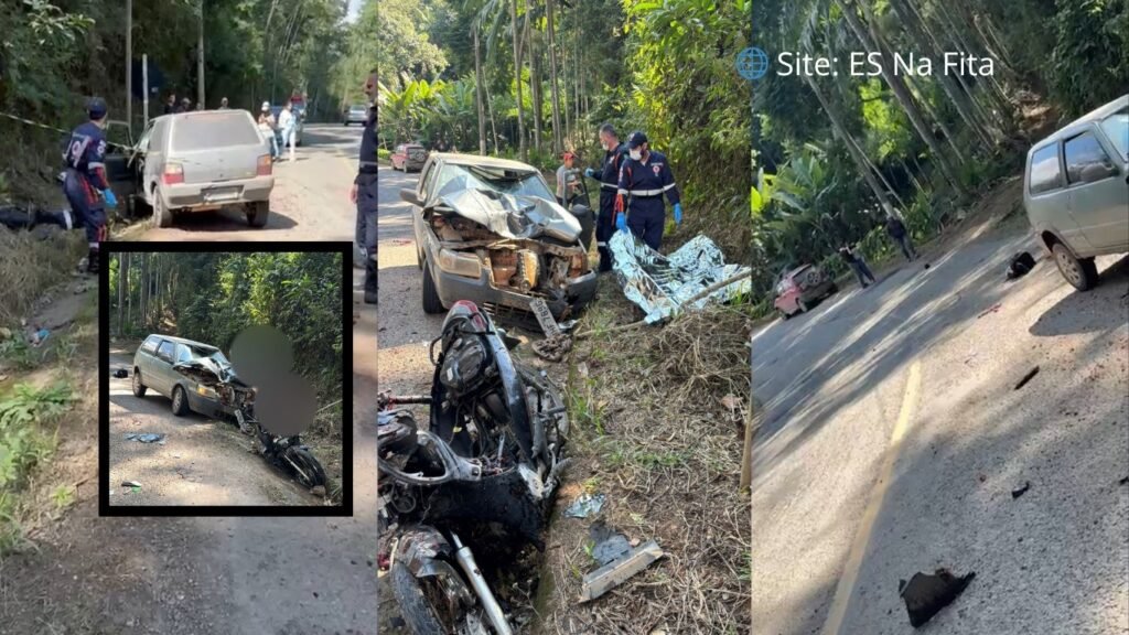 Motociclista morre em colisão com carro na zona rural de Venda Nova do Imigrante