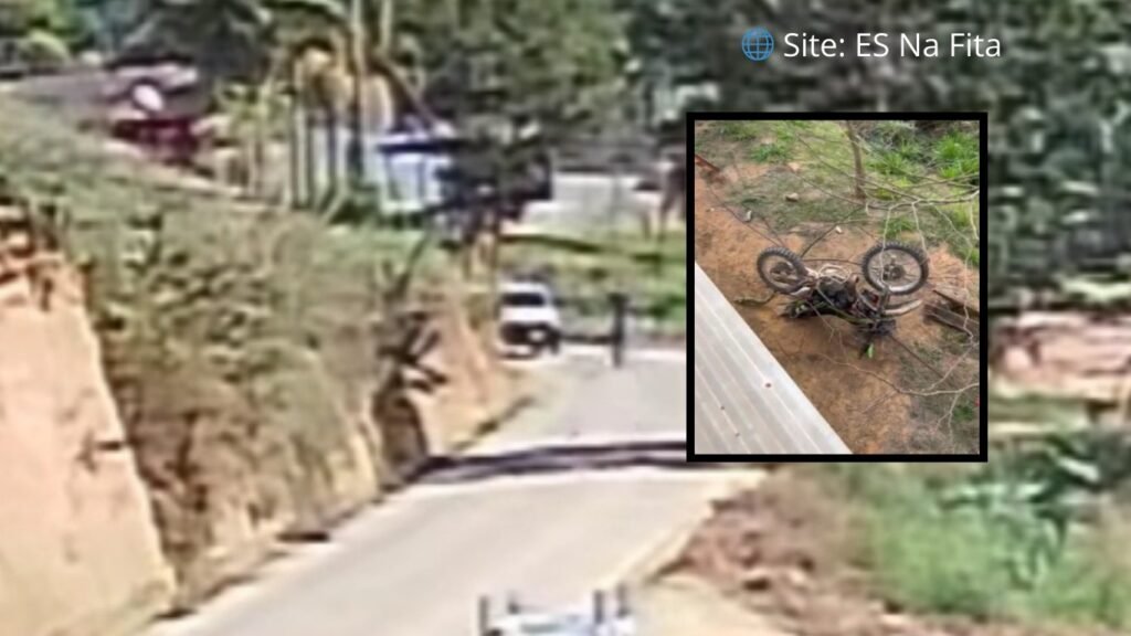 Motociclista "voa" e cai em cima de telhado de casa no ES