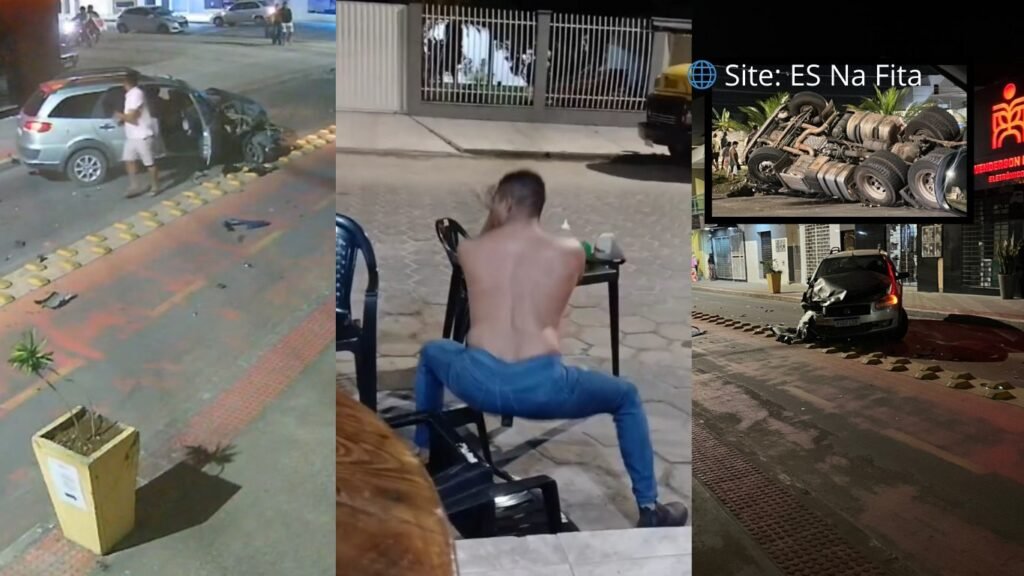 Motorista de carreta fica ferido após série de acidentes no ES e diz que bebeu