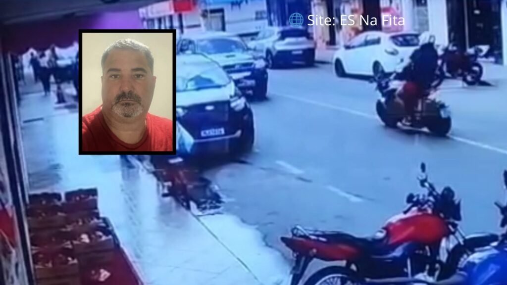 Câmeras mostram exato momento que motocicleta colide com caminhonete em Vila Velha