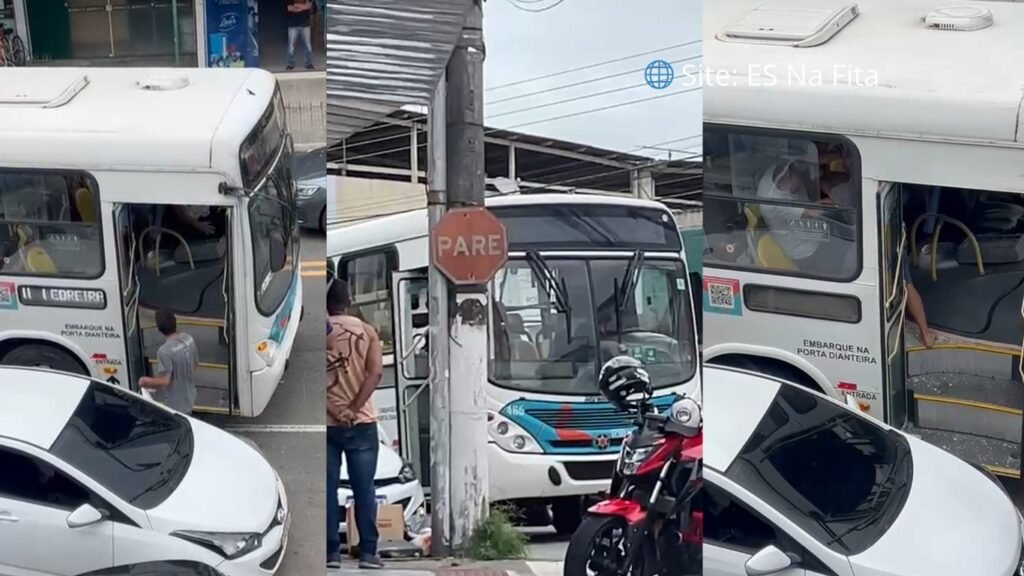 Confusão entre motoristas acaba em agressão dentro de ônibus em Guarapari