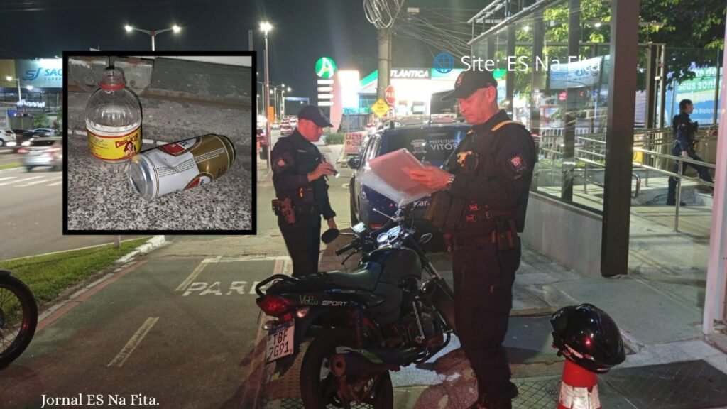 Motoqueiro embriagado com criança na garupa é detido pela Guarda de Vitória.