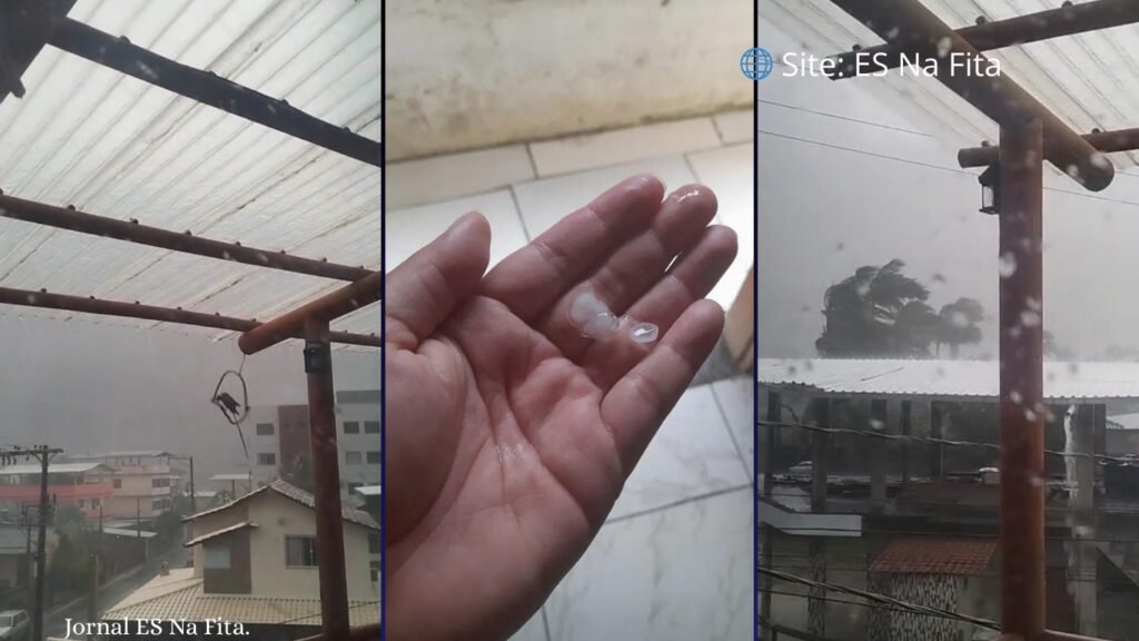 Temporal com chuva de granizo atinge zona rural de Vargem Alta