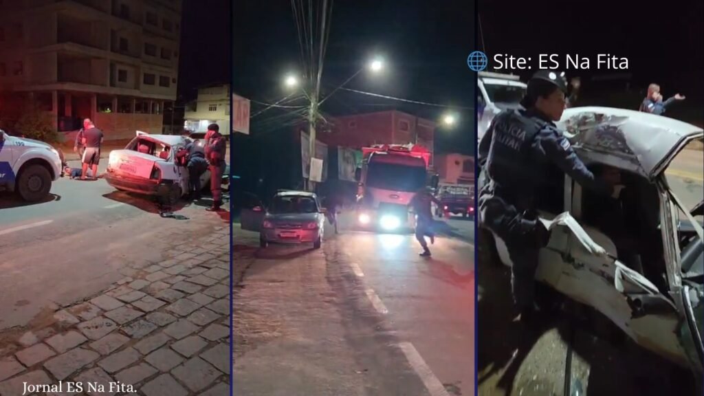 Vídeo: motorista foge após grave acidente durante perseguição policial e passageiro morre em Santa Teresa Motorista provoca acidente com morte e foge correndo em Santa Teresa.