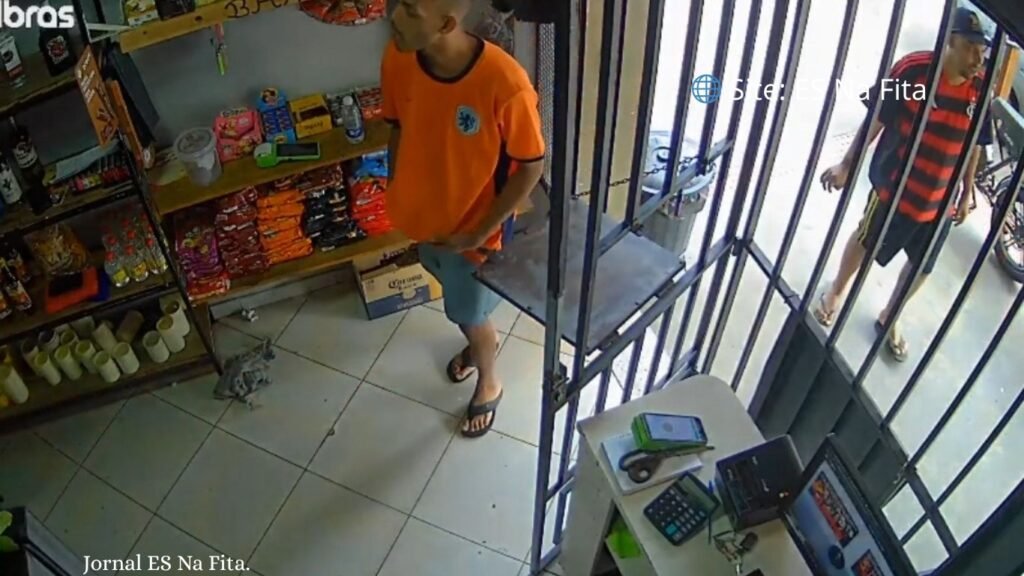 Vídeo mostra assalto dentro de distribuidora em Vila Velha; dupla levou bicicletas elétricas.