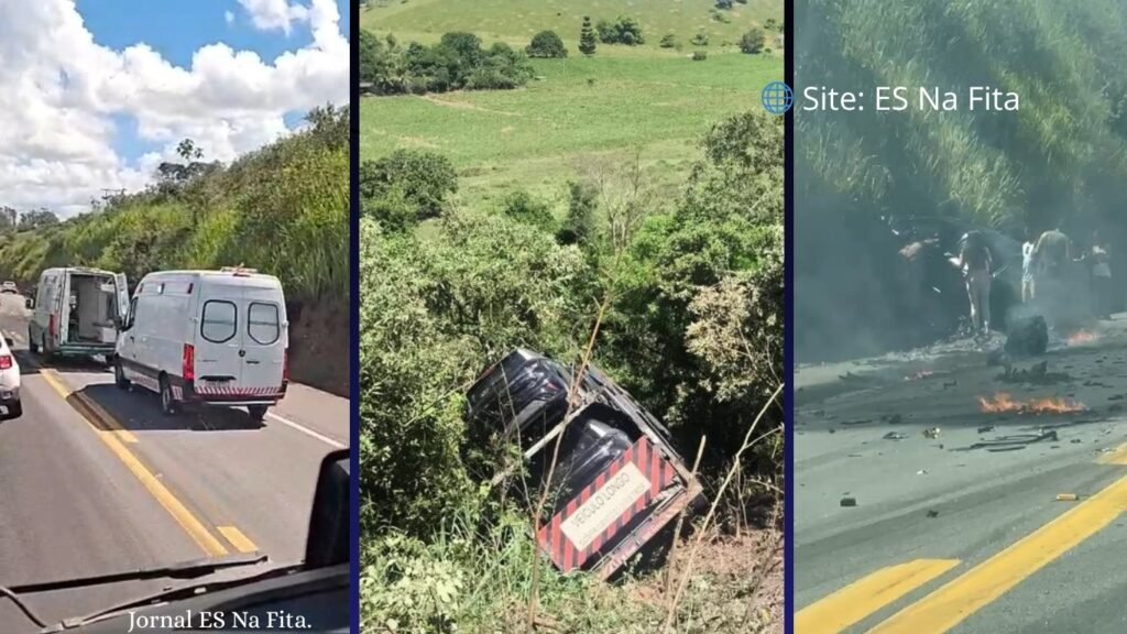 Acidente causa explosão e prejudica tráfego na BR 101, em Aracruz.