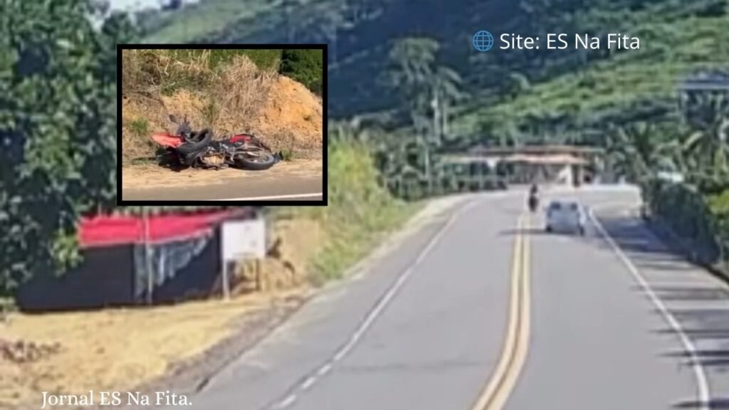 Motociclista fica ferido após invadir pista e bater em carro na ES-344.