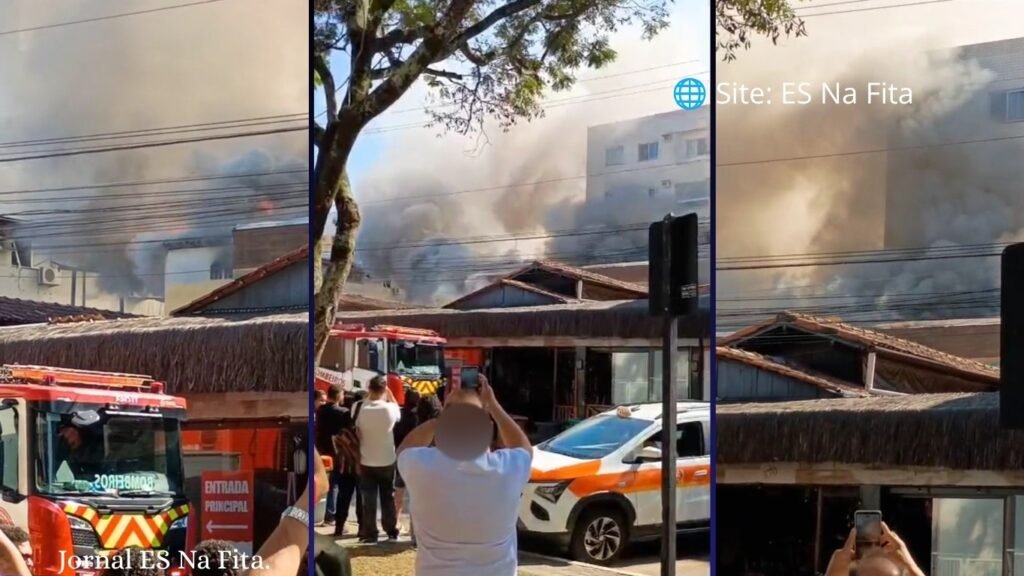 Incêndio atinge restaurante em Jardim Camburi no município de Vitória.