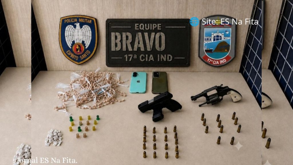 Dupla é presa com drogas a armas durante operação após tiroteio em Vila Velha.