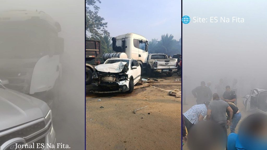 Engavetamento causado por neblina e fumaça de café deixa 5 feridos em Águia Branca.