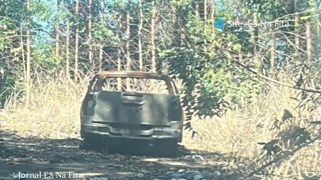 Corpo em decomposição é encontrado ao lado de caminhonete queimada na Serra.