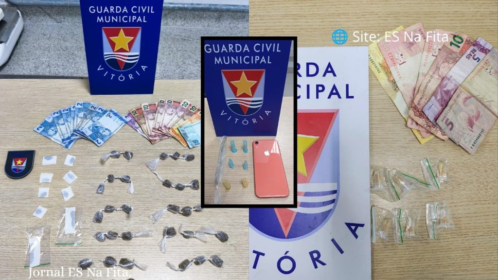 Drogas são apreendidas em vários pontos do município de Vitória pela Guarda Municipal.