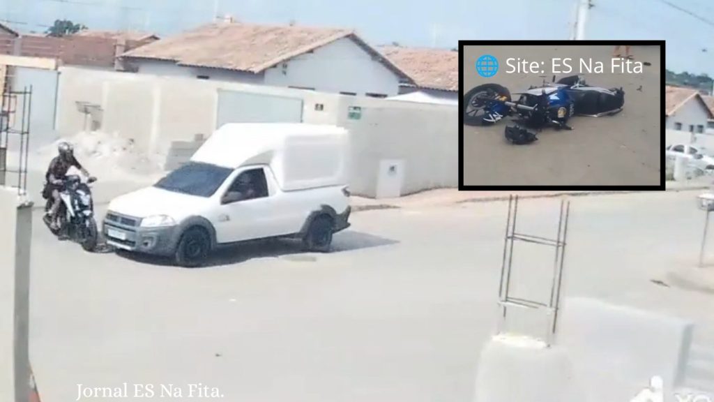 Motociclista é arremessado em acidente com carro em Linhares.