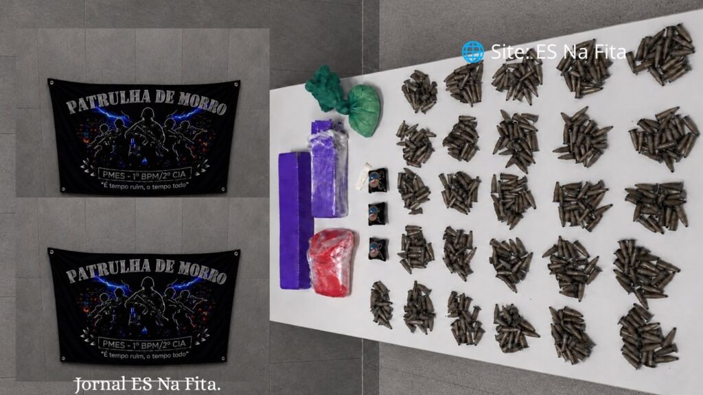 Polícia Militar apreende drogas durante patrulhamento em área dominada pelo tráfico em Vitória Patrulhamento da PM termina com apreensão de drogas em Vitória.