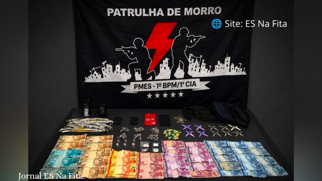 Adolescente com mandado de busca e apreensão é localizado pela PMES com drogas e quase mil reais em Vitória.