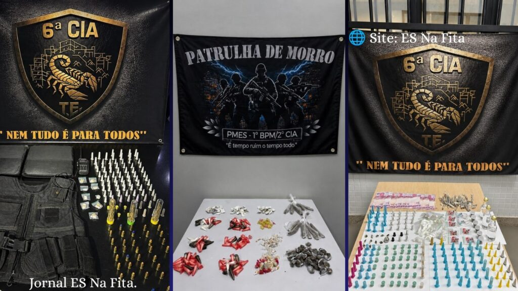 Polícia Militar realiza ações contra o tráfico e apreende drogas em três bairros de Vitória PMES apreende drogas, munições e colete balístico durante ações em bairros de Vitória.