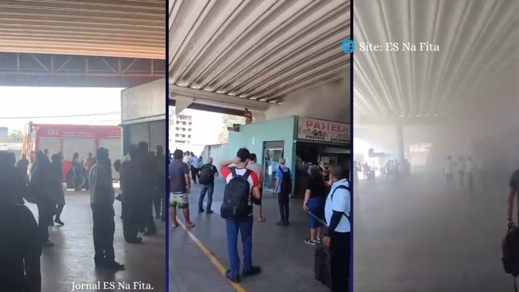 Fogo em pastelaria assusta passageiros no Terminal de Laranjeiras.