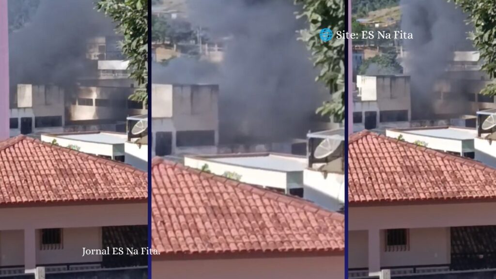 Incêndio atinge prédio de supermercado em São Gabriel da Palha.