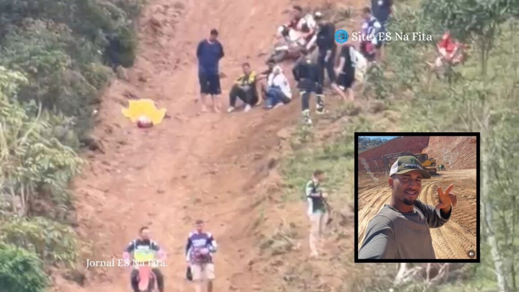 Vídeo: moradores registram imagens após jovem morrer em acidente durante evento de trilha em Santa Maria de Jetibá Jovem morre ao ser atingido pela própria moto em acidente durante trilha no ES.