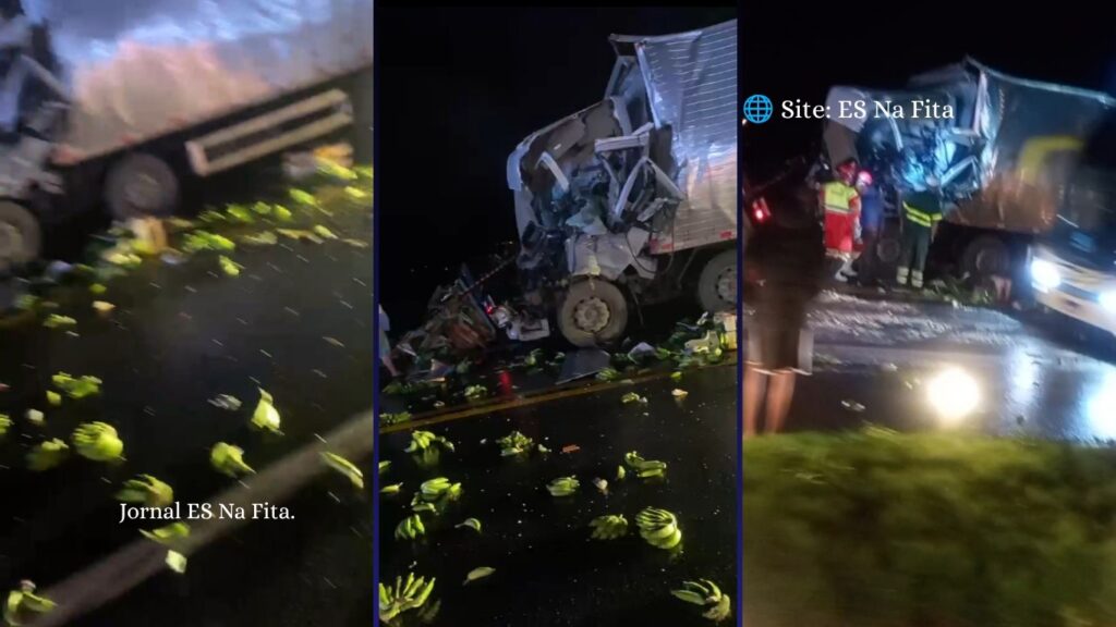 Acidente gravíssimo entre dois caminhões deixa motorista morto em Mimoso do Sul Caminhoneiro que transportava bananas morre em batida de frente com outro caminhão na BR-101, no ES.