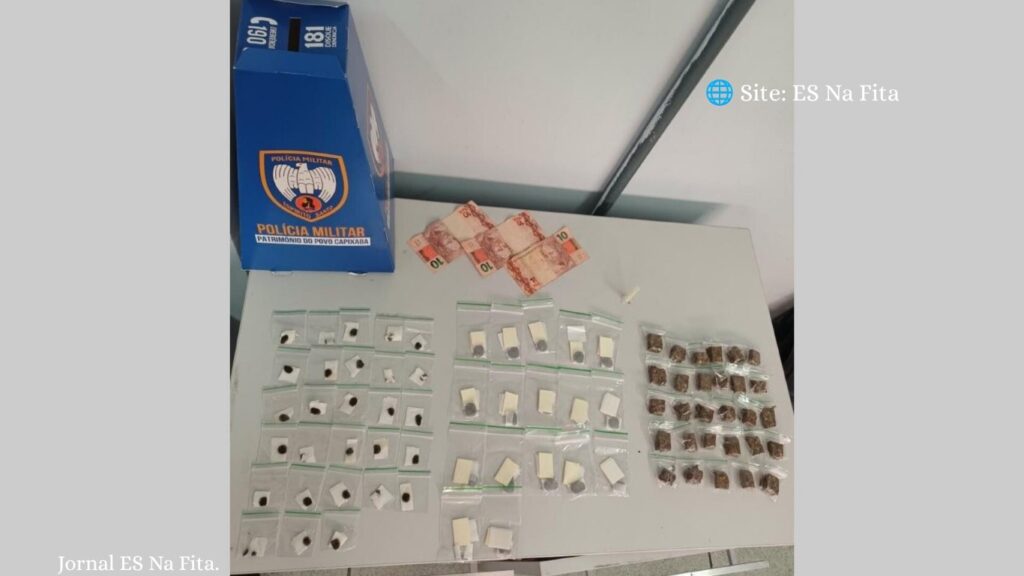 PM apreende drogas após suspeito fugir e jogar sacola em valão no município de Vitória.