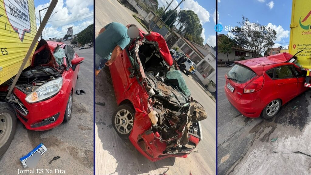 Carro com chave na ignição é furtado e fuga acaba em acidente em Linhares.