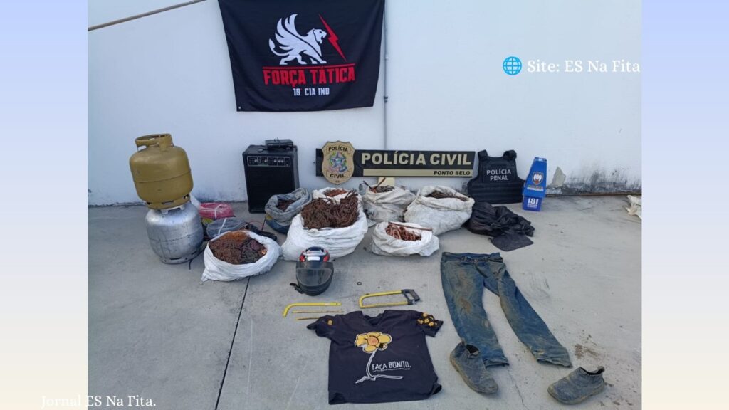 Operação prende suspeito e recupera mais de 200 quilos de cobre furtado de propriedades rurais PCES prende suspeito e recupera mais de 200 quilos de cobre furtado de propriedades rurais.