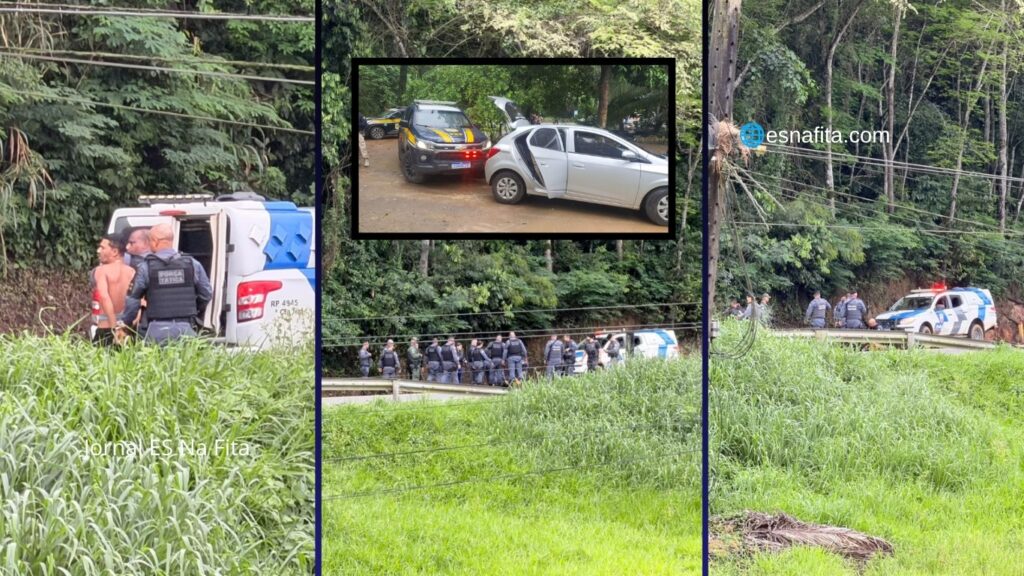Polícia Rodoviária Federal e Polícia Militar prendem líder de facção do Sul da Bahia após troca de tiros em Mimoso do Sul PRF e PMES prendem líder do Comando Vermelho no Sul da Bahia.