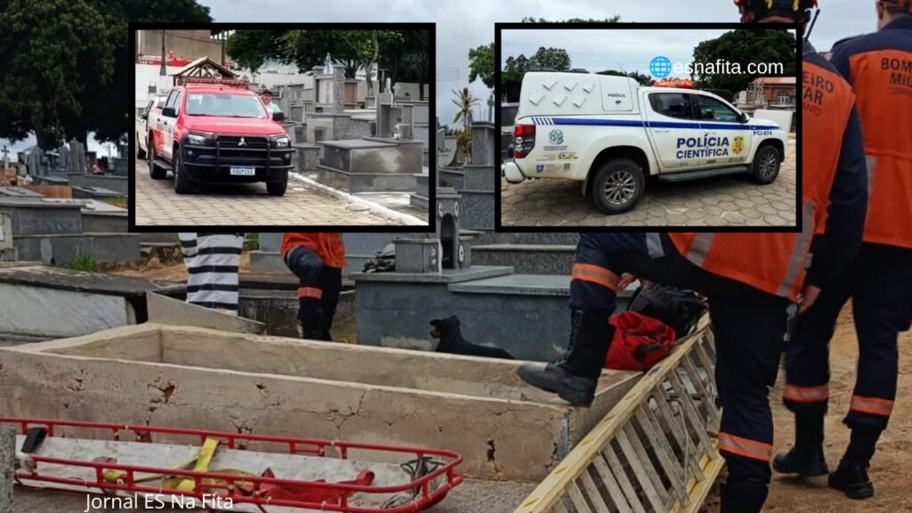 Homem morre após cair dentro do túmulo do próprio pai em cemitério de Linhares Filho morre ao cair dentro do túmulo do próprio pai em cemitério de Linhares.